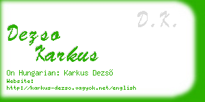 dezso karkus business card